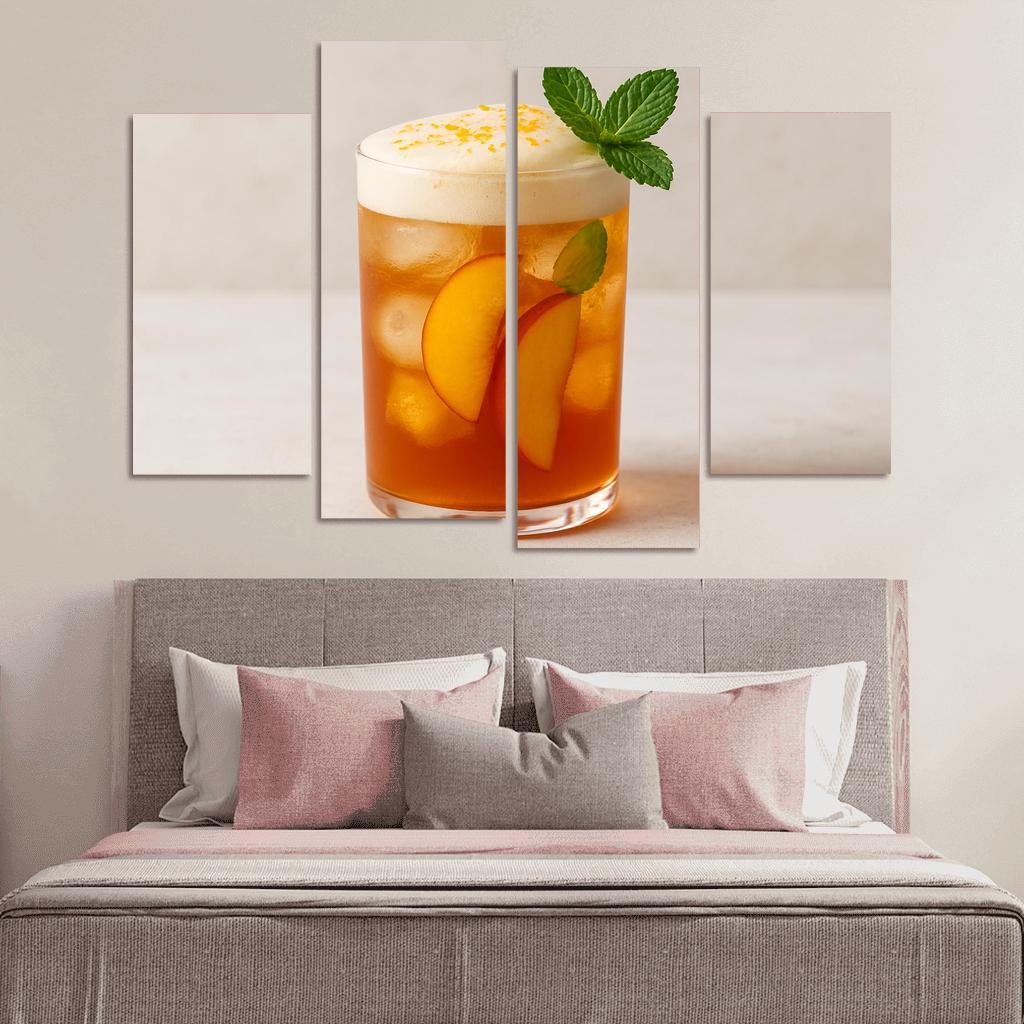 Smoky Peach Ginger Iced Rooibos With Citrus Foam abstract paintings frame