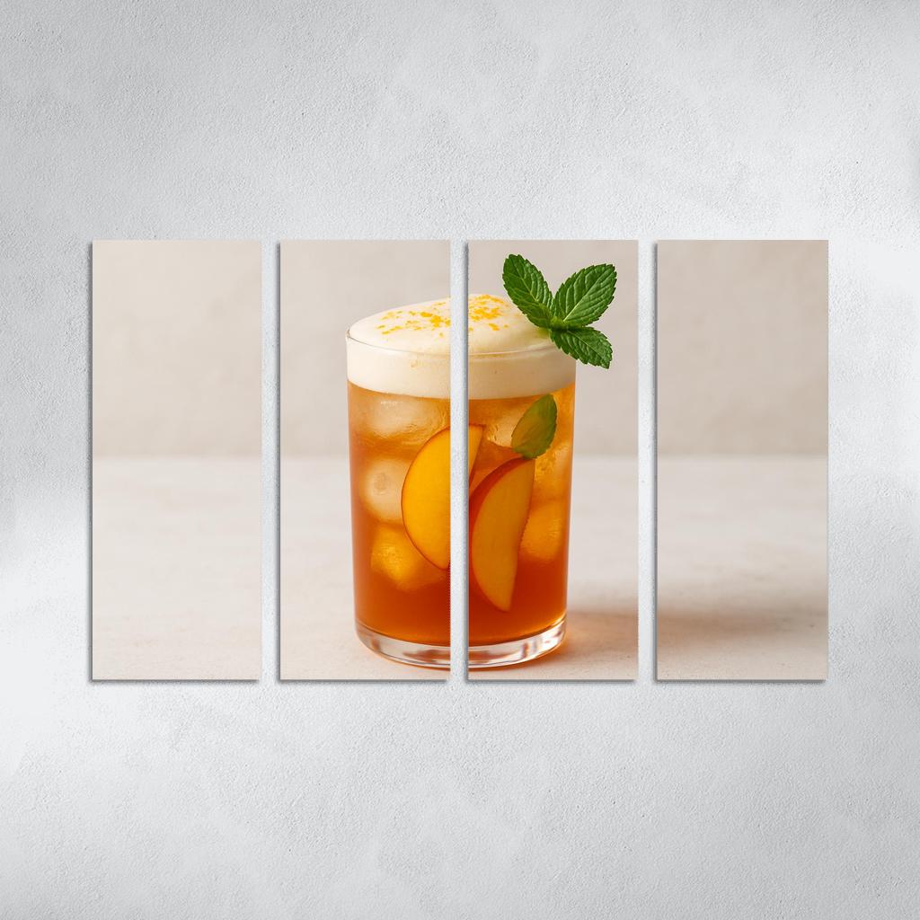 Smoky Peach Ginger Iced Rooibos With Citrus Foam abstract paintings frame