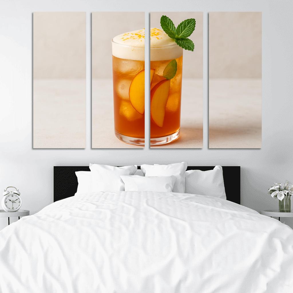 Smoky Peach Ginger Iced Rooibos With Citrus Foam abstract paintings frame
