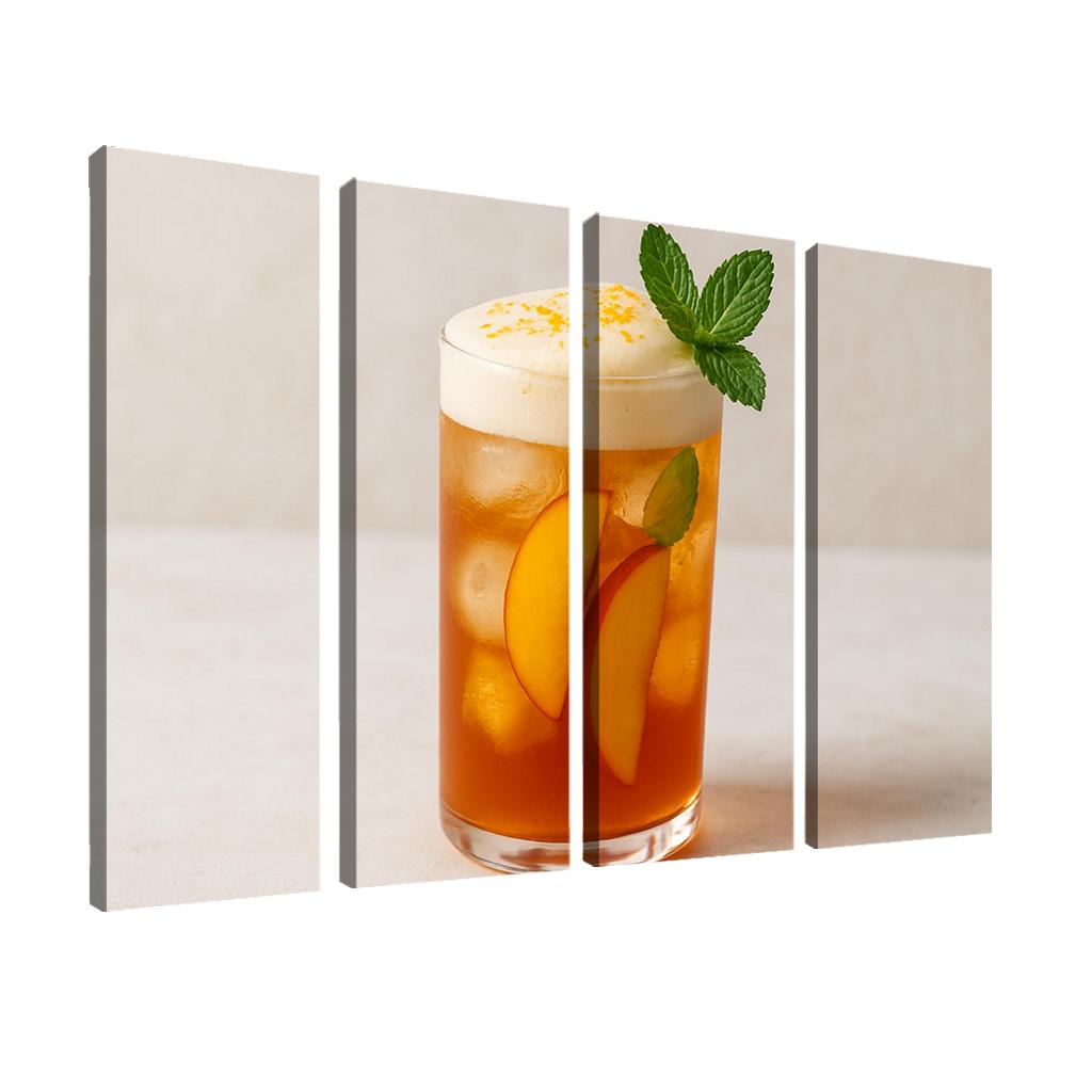 Smoky Peach Ginger Iced Rooibos With Citrus Foam abstract paintings frame