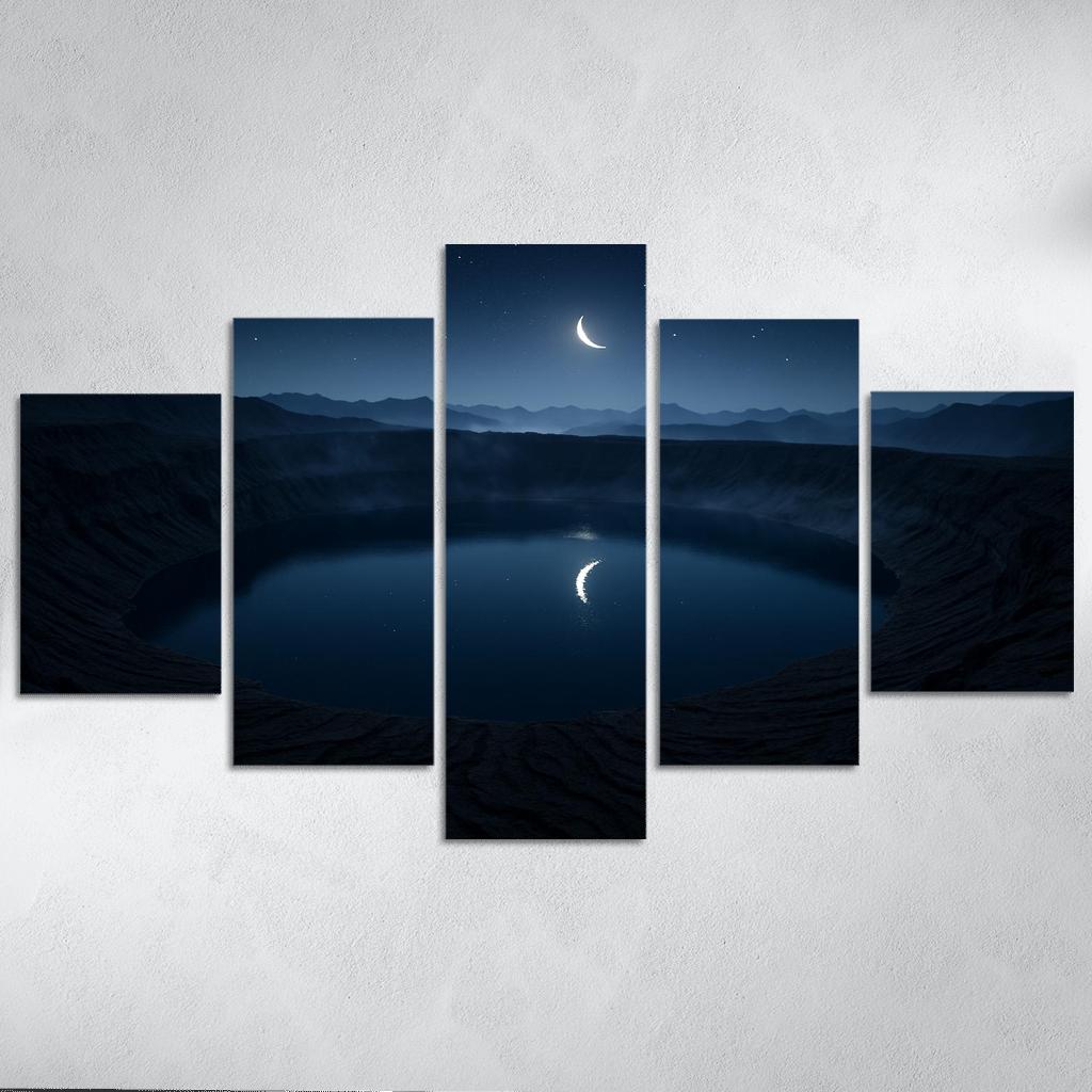 Moonlit Silence Above The Obsidian Caldera art trends