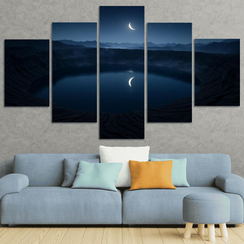 Moonlit Silence Above The Obsidian Caldera art trends