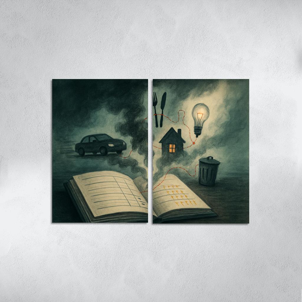 Carbon Ledger Of Everyday Choices canvas paintings frame