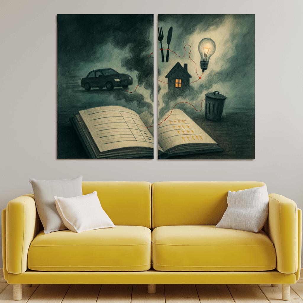 Carbon Ledger Of Everyday Choices canvas paintings frame