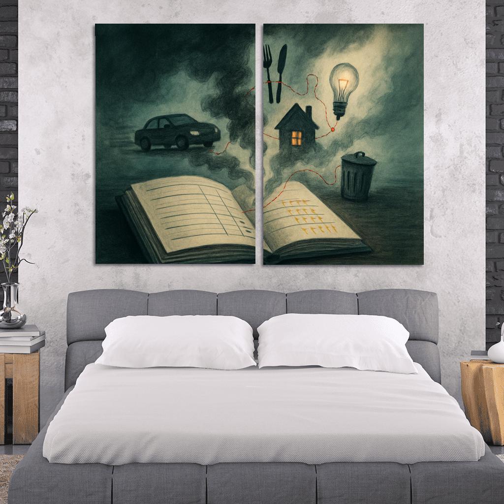 Carbon Ledger Of Everyday Choices canvas paintings frame
