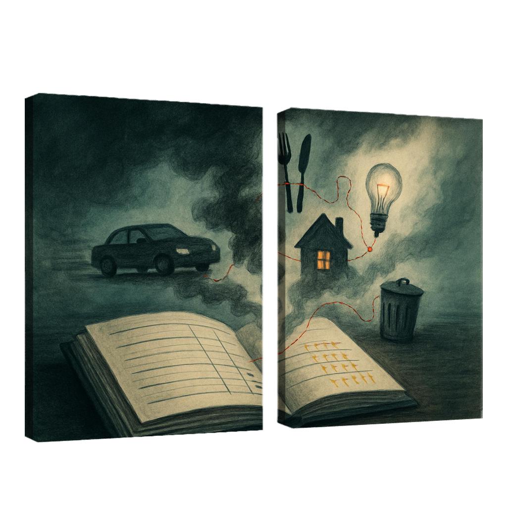 Carbon Ledger Of Everyday Choices canvas paintings frame