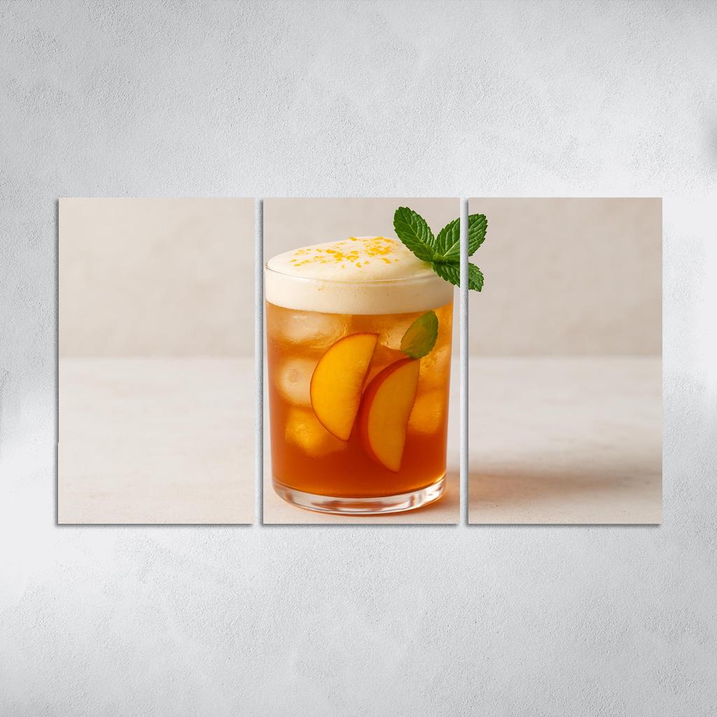 Smoky Peach Ginger Iced Rooibos With Citrus Foam abstract paintings frame