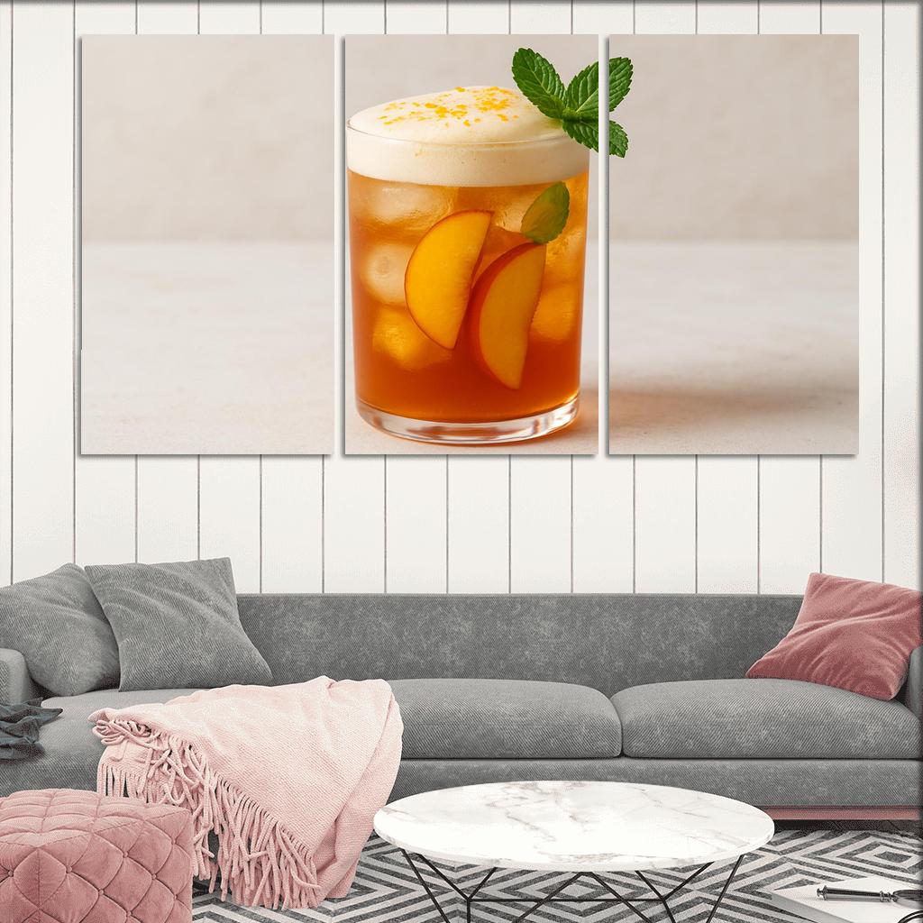 Smoky Peach Ginger Iced Rooibos With Citrus Foam abstract paintings frame