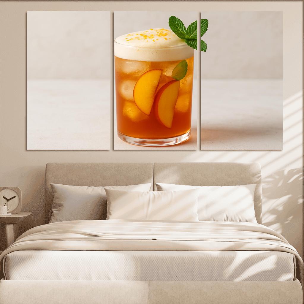 Smoky Peach Ginger Iced Rooibos With Citrus Foam abstract paintings frame