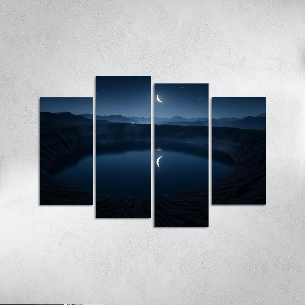 Moonlit Silence Above The Obsidian Caldera art trends