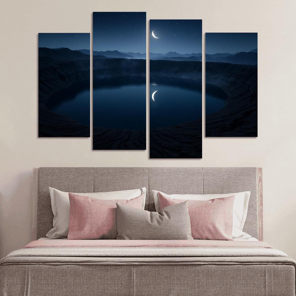 Moonlit Silence Above The Obsidian Caldera art trends