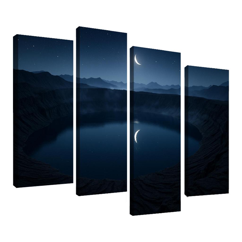 Moonlit Silence Above The Obsidian Caldera art trends