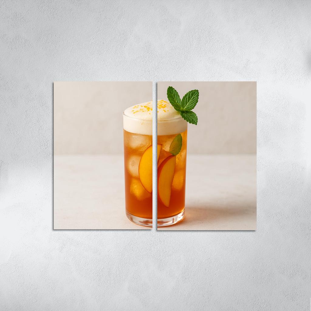 Smoky Peach Ginger Iced Rooibos With Citrus Foam abstract paintings frame