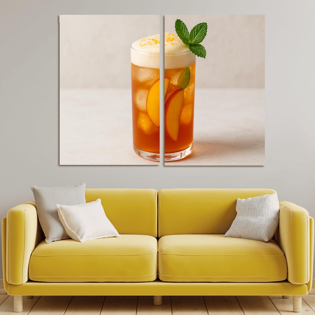 Smoky Peach Ginger Iced Rooibos With Citrus Foam abstract paintings frame