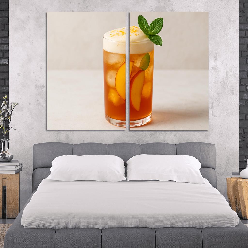 Smoky Peach Ginger Iced Rooibos With Citrus Foam abstract paintings frame