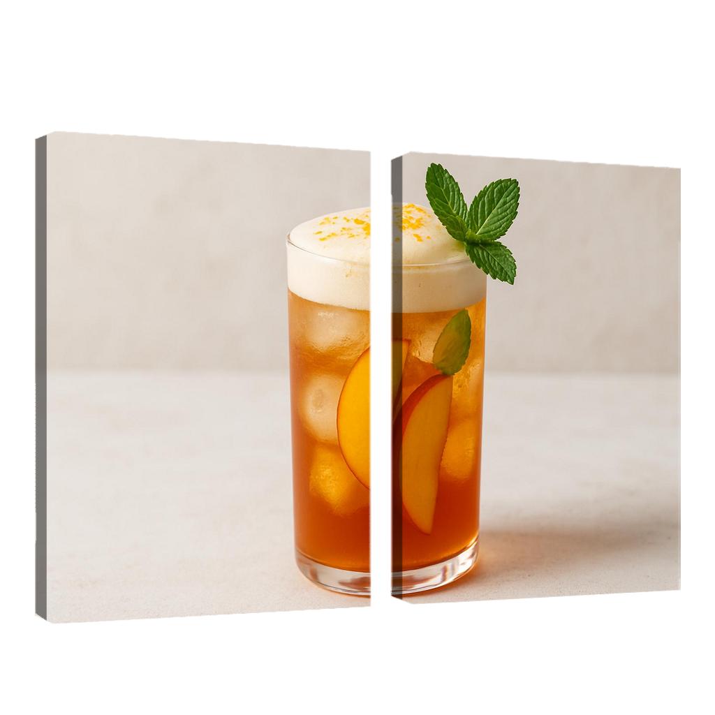 Smoky Peach Ginger Iced Rooibos With Citrus Foam abstract paintings frame