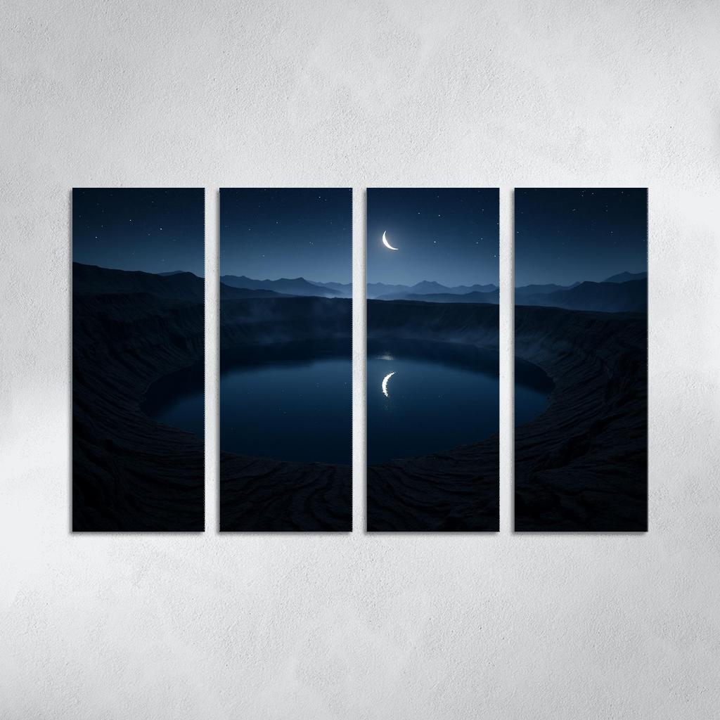 Moonlit Silence Above The Obsidian Caldera art trends