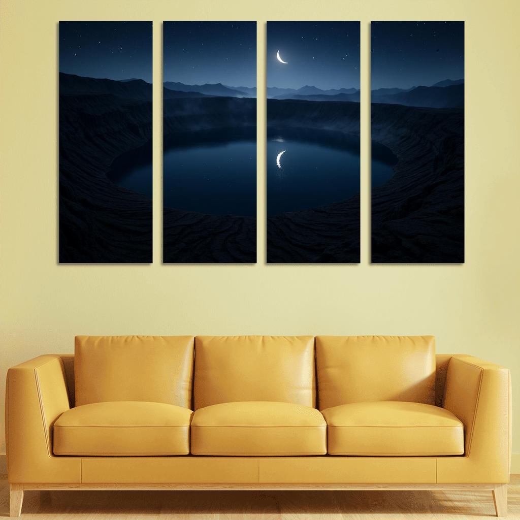 Moonlit Silence Above The Obsidian Caldera art trends