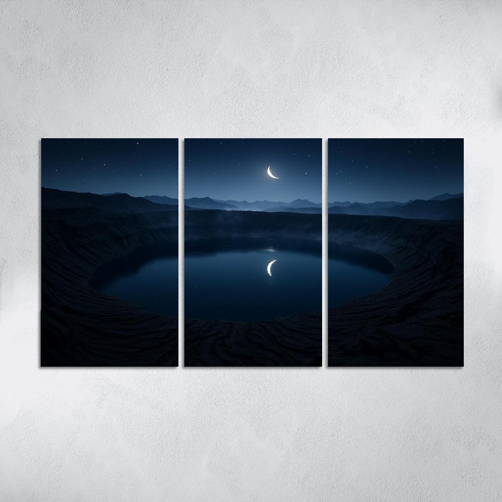 Moonlit Silence Above The Obsidian Caldera art trends