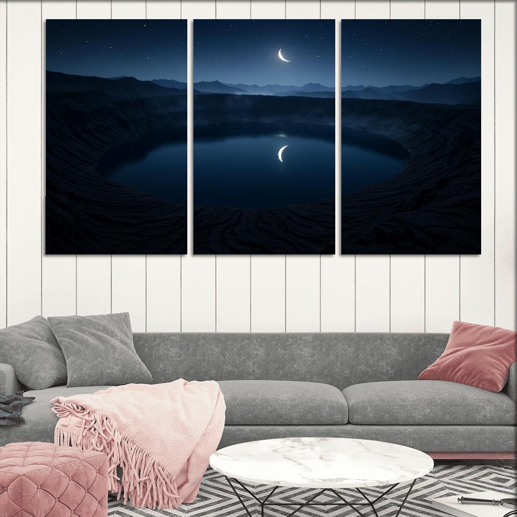 Moonlit Silence Above The Obsidian Caldera art trends