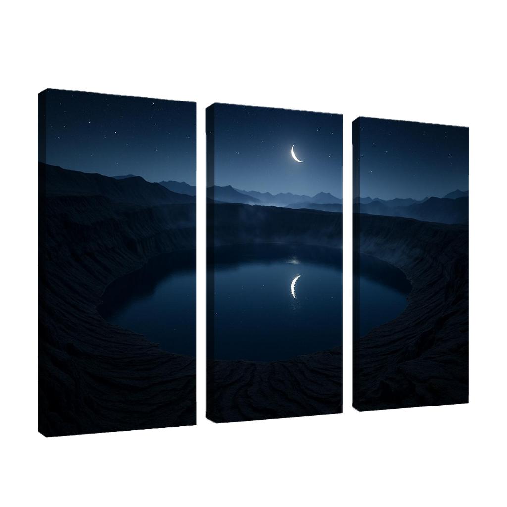 Moonlit Silence Above The Obsidian Caldera art trends