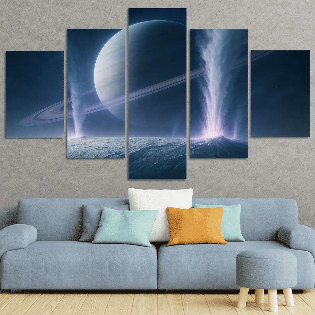 Cryovolcanic Plumes On A Distant Icy Exomoon premium artwork frames