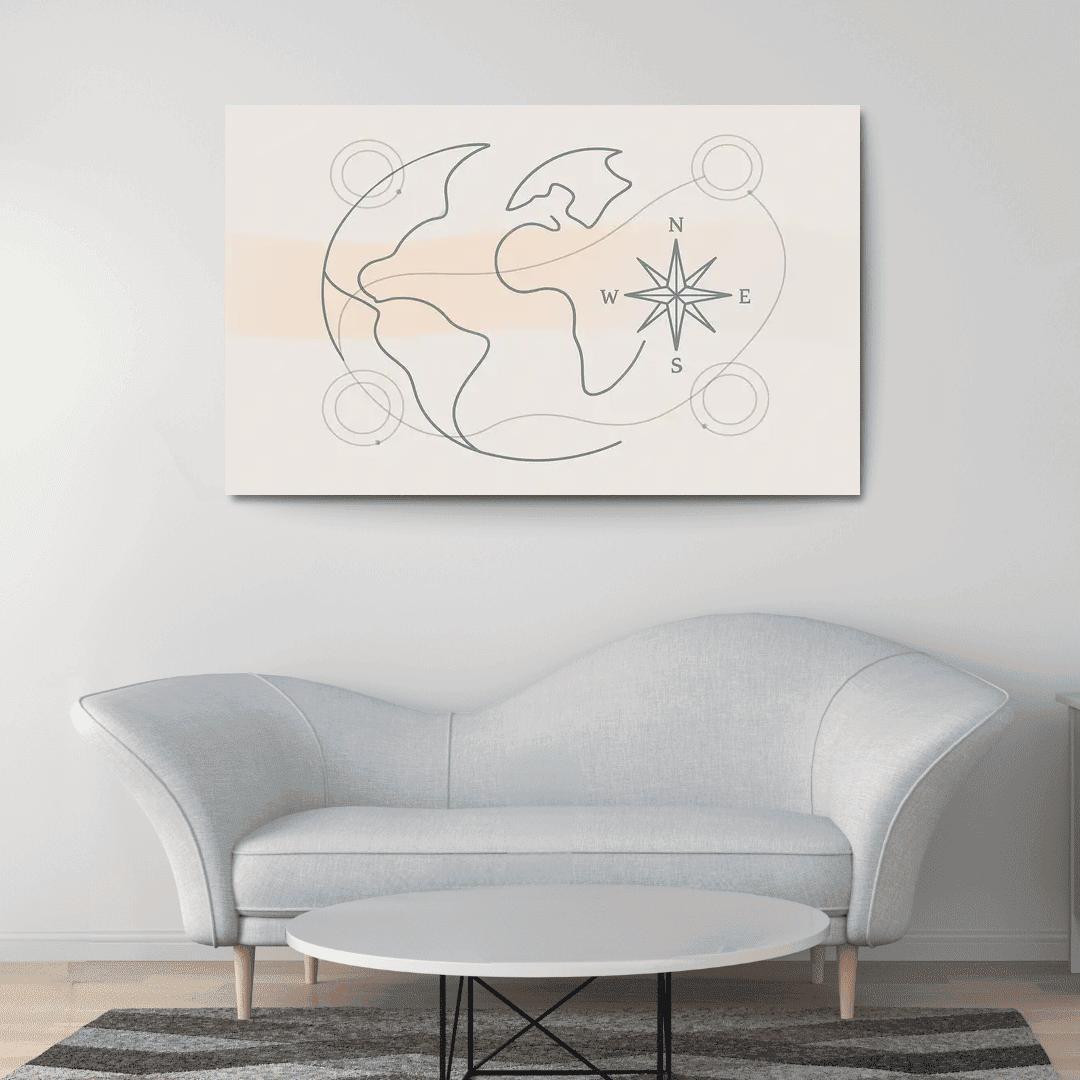 Passport Windrose Drift canvas paintings frame
