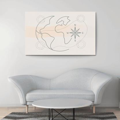 Passport Windrose Drift canvas paintings frame