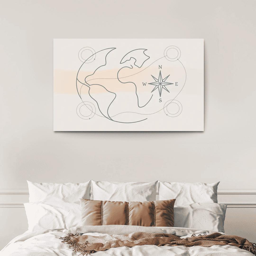 Passport Windrose Drift canvas paintings frame