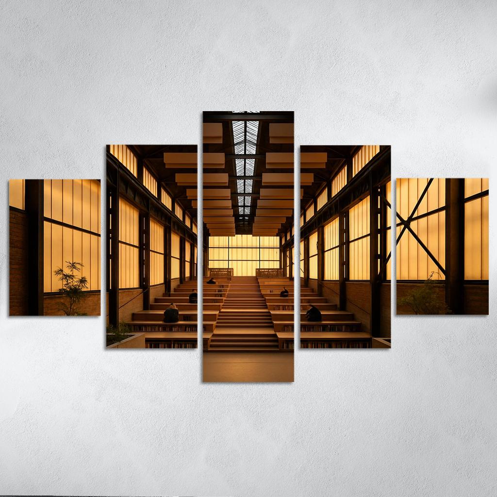 Adaptive Reuse Lantern Library Hall modern paintings frame