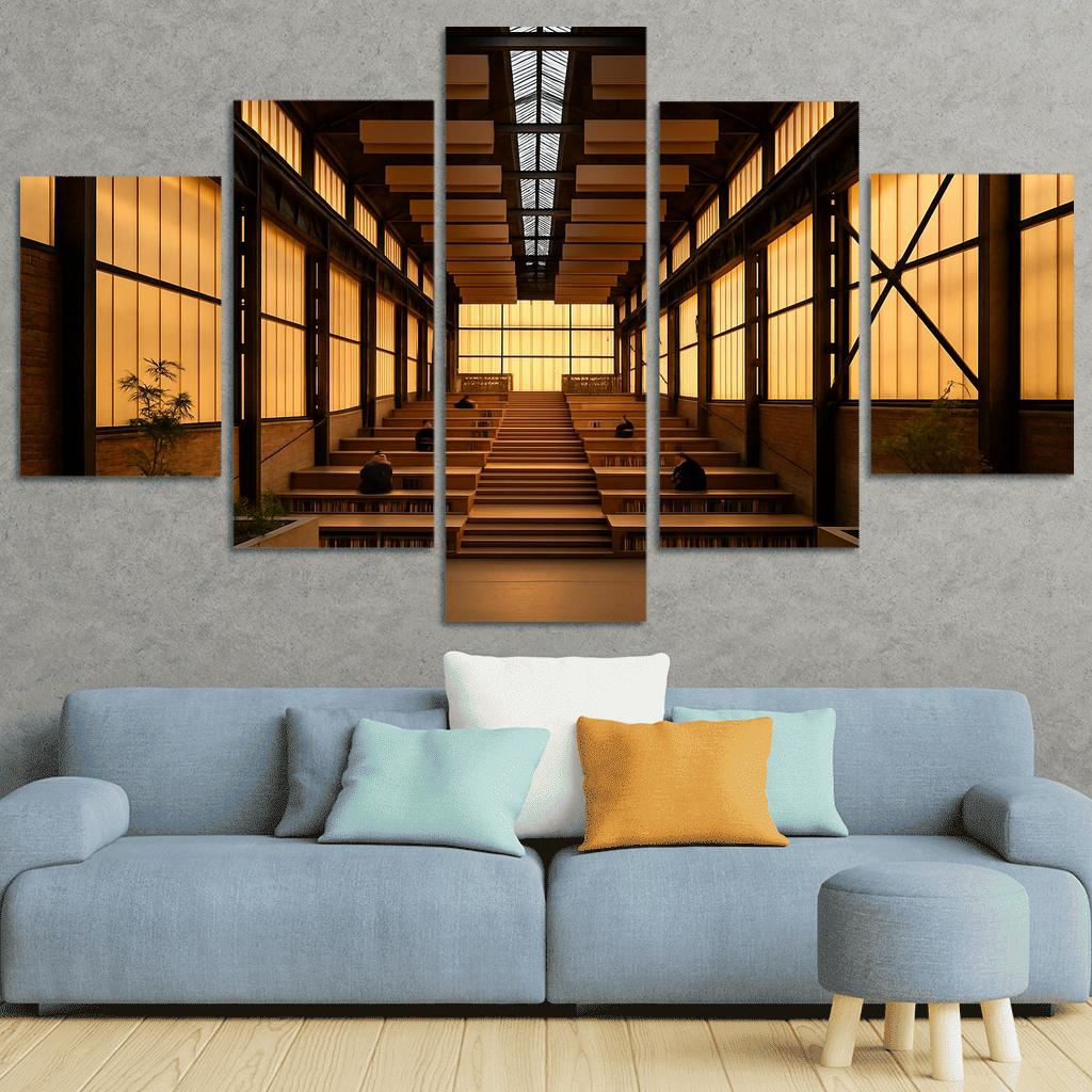 Adaptive Reuse Lantern Library Hall modern paintings frame