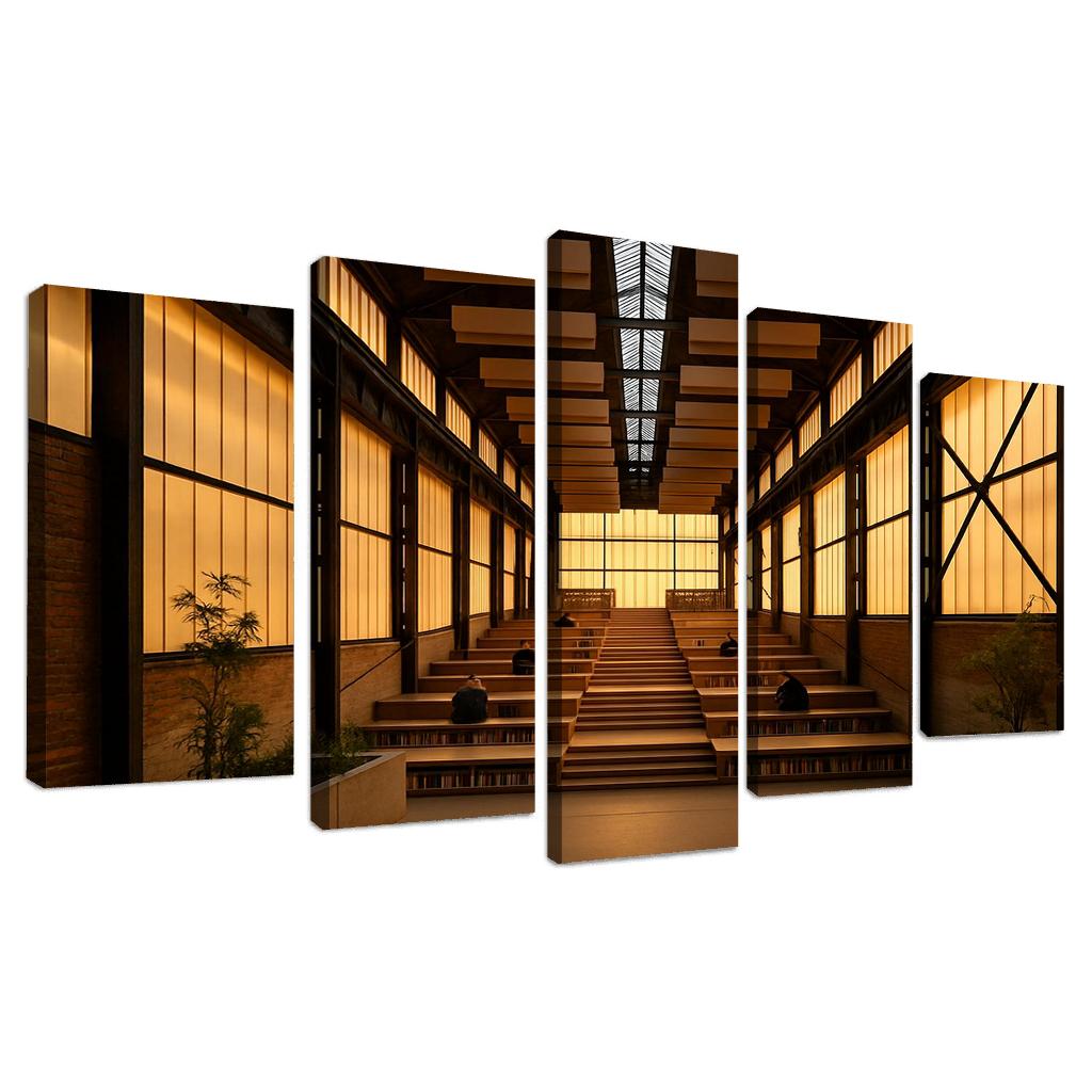 Adaptive Reuse Lantern Library Hall modern paintings frame