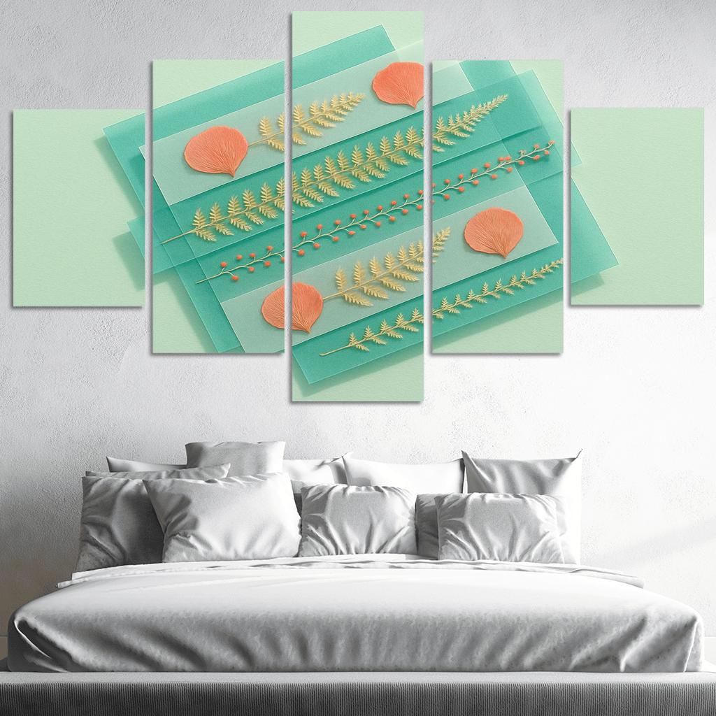 Pressed Petal Prism Collage framed paintings