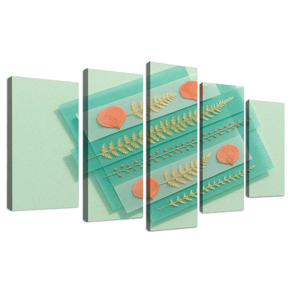 Pressed Petal Prism Collage framed paintings