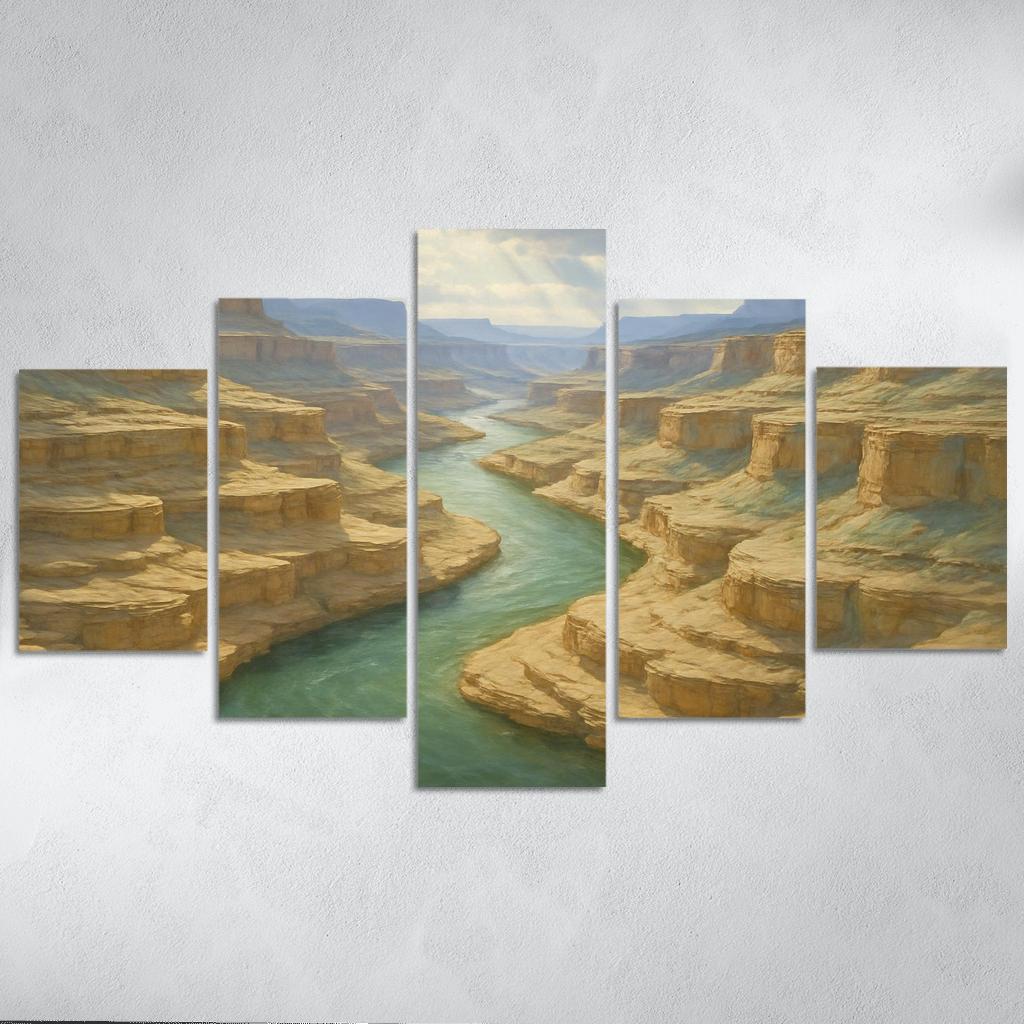 Sunlit Terraces Of The Jade River Canyon abstract paintings frame