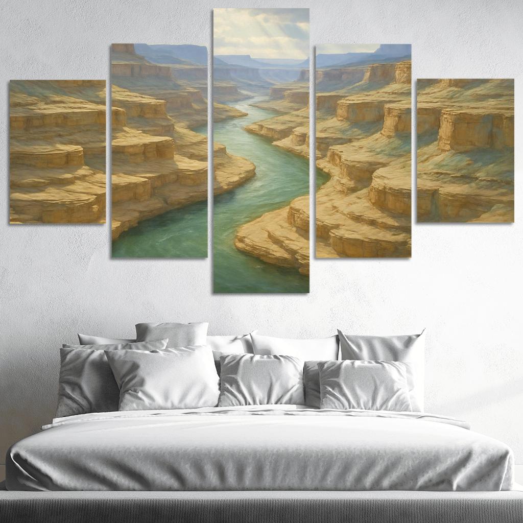 Sunlit Terraces Of The Jade River Canyon abstract paintings frame