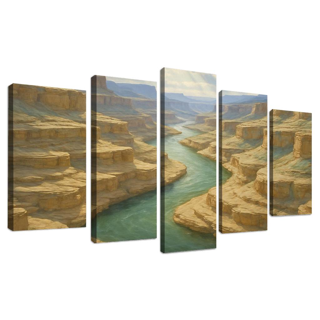 Sunlit Terraces Of The Jade River Canyon abstract paintings frame