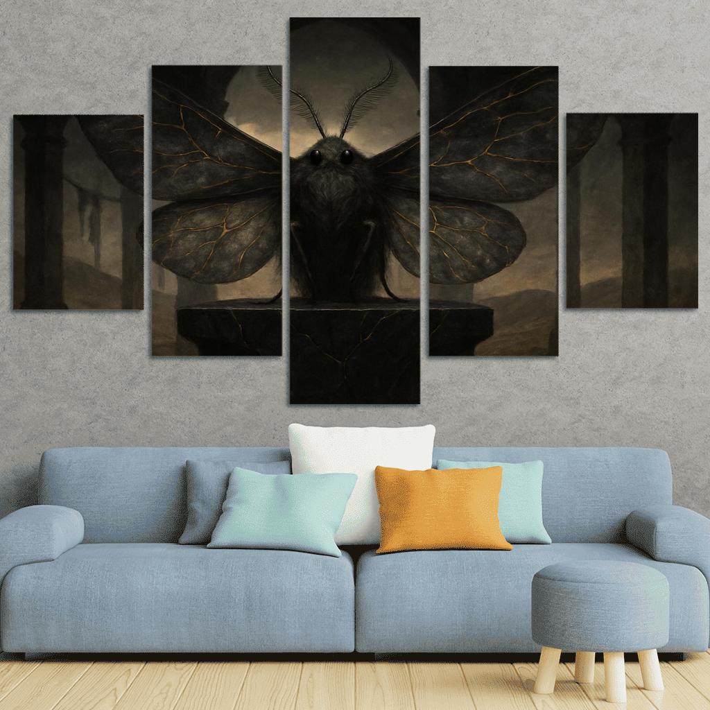 The Ashglass Oracle Moth modern paintings frame