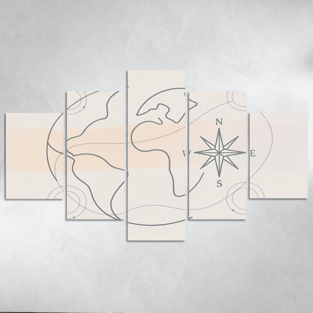 Passport Windrose Drift canvas paintings frame