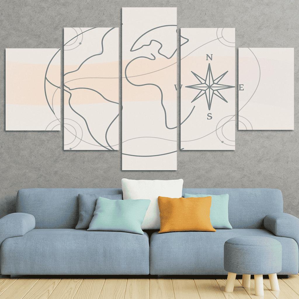 Passport Windrose Drift canvas paintings frame