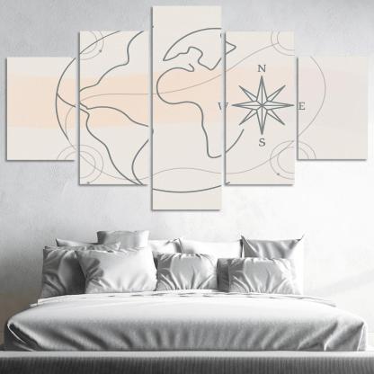 Passport Windrose Drift canvas paintings frame