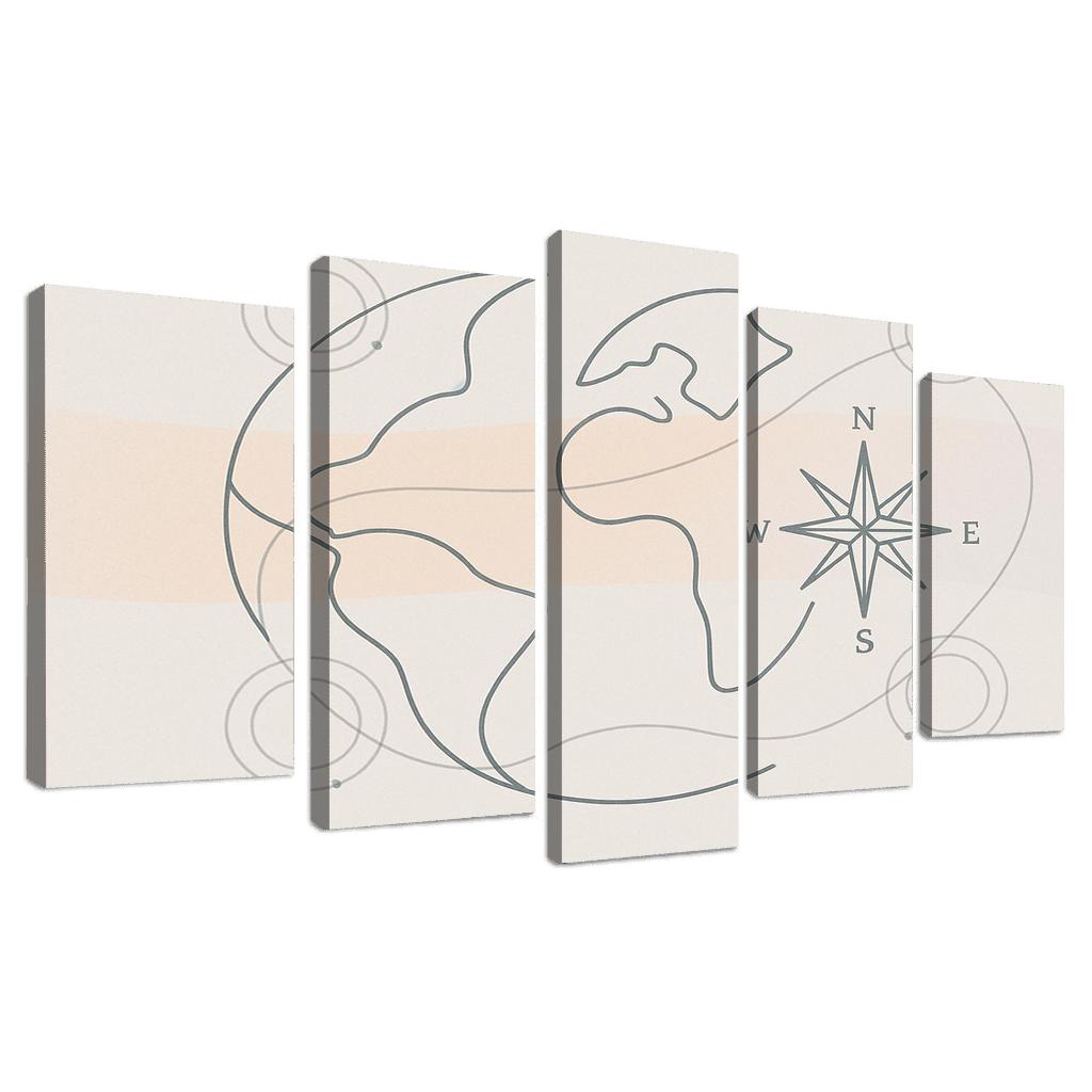 Passport Windrose Drift canvas paintings frame