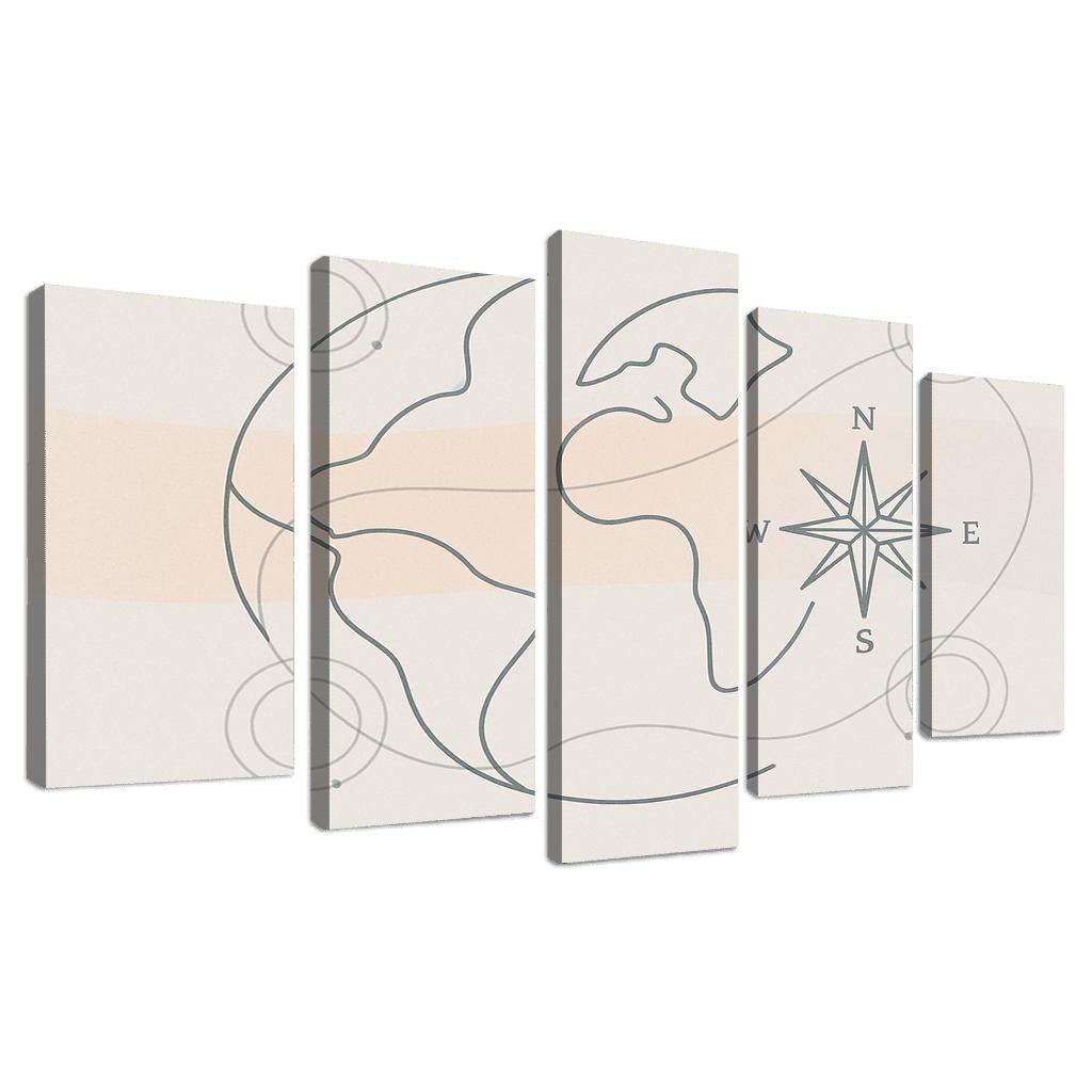 Passport Windrose Drift canvas paintings frame