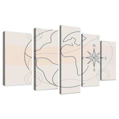 Passport Windrose Drift canvas paintings frame