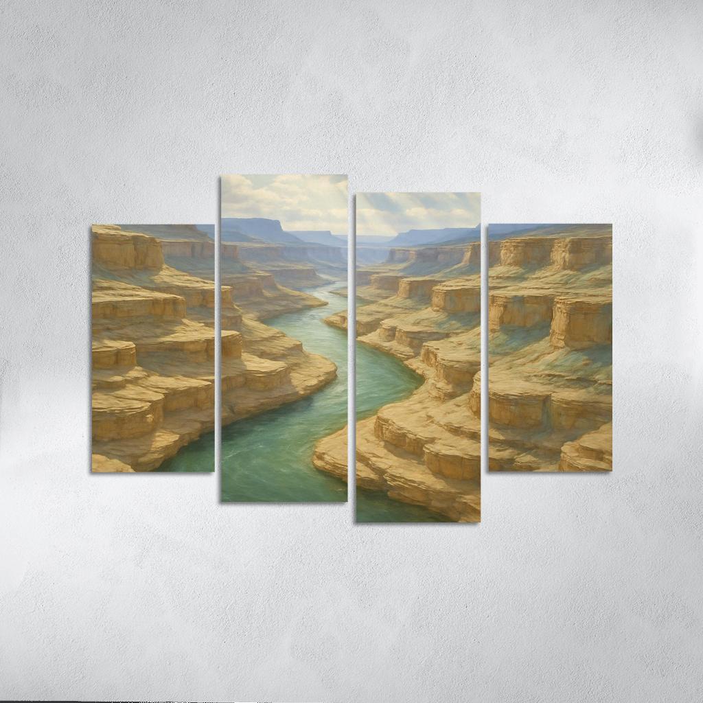Sunlit Terraces Of The Jade River Canyon abstract paintings frame