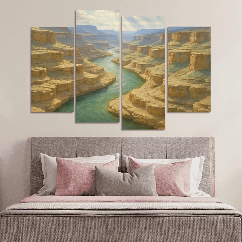 Sunlit Terraces Of The Jade River Canyon abstract paintings frame