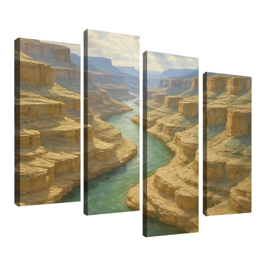 Sunlit Terraces Of The Jade River Canyon abstract paintings frame