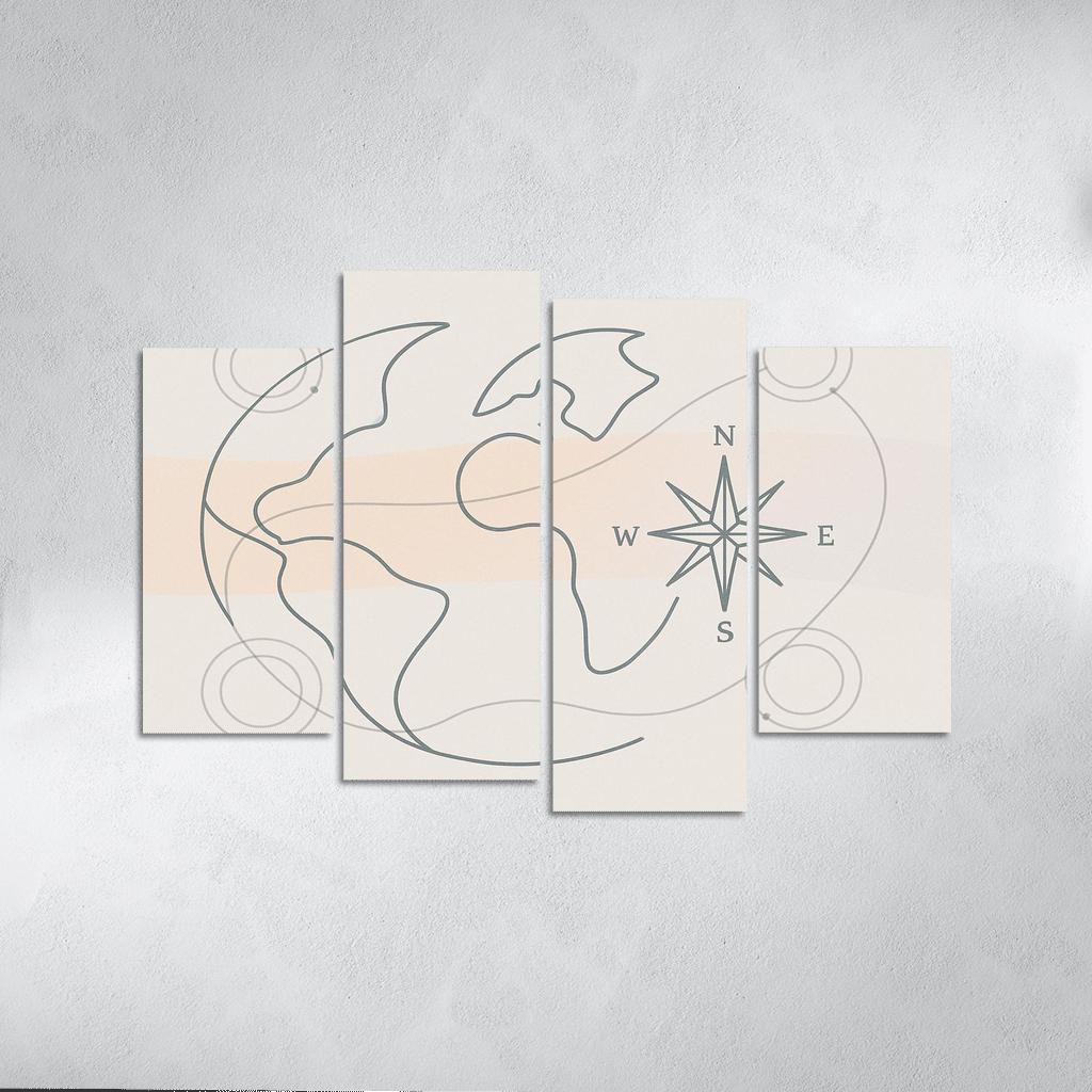 Passport Windrose Drift canvas paintings frame