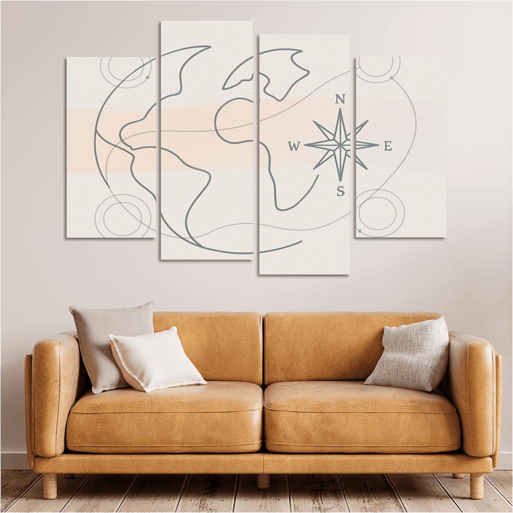 Passport Windrose Drift canvas paintings frame