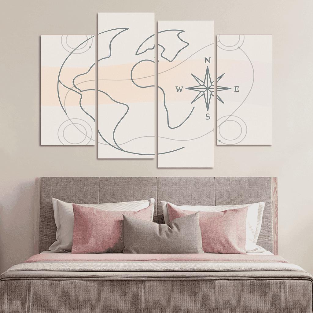 Passport Windrose Drift canvas paintings frame